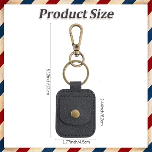 CRASPIRE Black Leather Ring Holder Keychain Portable Rings Storage Pouchs — view 2