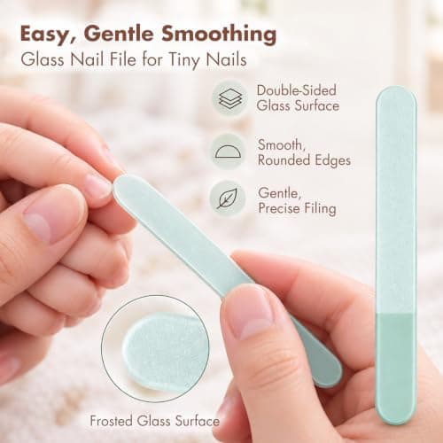 YIVEKO Baby Nail Kit, 4-in-1 Baby Nail Care Set with Cute Case, Baby Nail Clippers, Scissors, Nail File & Tweezers, Baby Manicure Kit and Pedicure kit for Newborn, Infant, Toddler, Kids-Owl Green — view 4
