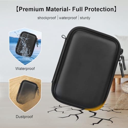 Camera Carrying Case Compatible with Fujifilm Instax Mini EVO Instant Camera, Camera Lens cover Photo Printer Travel Protective Storage Holder, Extra Mesh Pocket Fits Film Charger SD Card,Black — view 5