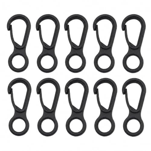 Anti-tangling Lightweight Plastic Hooks, 10Pcs Dual Swivel Carabiner Clips, Small Snap Buckle for Camping Tent Accessories, Durable Cord Hanging Clips for Backpacking Outdoor Organising