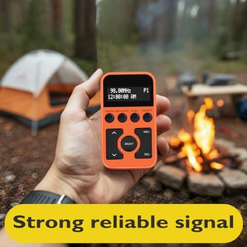 MangoKit MP1 Rechargeable Pocket DAB/FM Radio,Lock Switch,20 Presets-Orange — view 5