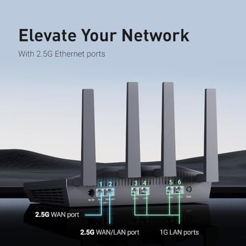 GL.iNet GL-MT6000 Flint 2 Wi-Fi 6 Dual 2.5G VPN Router — view 4