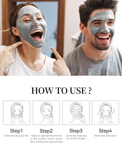 Clay Face Mask Kit-12Pcs Dead Sea Mud Clean Clay Facial Mask Set for Women — view 6