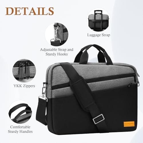 bagasin 17 17.3 18 Inch Laptop Shoulder Case Bag, Water-Repellent Briefcase — view 6