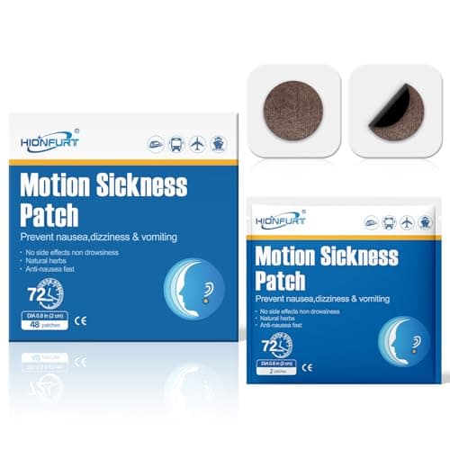 Hionfurt Motion Sickness Patches, 48 Patches for Car, Sea and Air Travel
