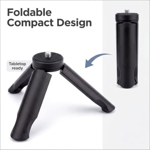 Mini Tripod Stand for Portable Cameras, Black Tabletop Camera Mount Compatible with DJI Osmo Pocket 3 & 2, Versatile Compact Desktop Tripod for Photography & Videography — view 4