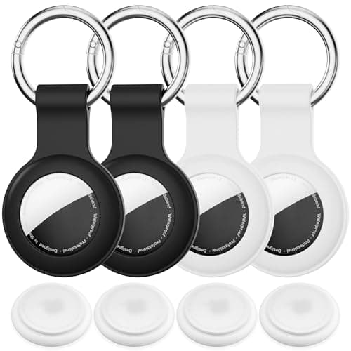 For AirTag Holder,4-Pack IPX8 Waterproof Case for Apple AirTag Keyring