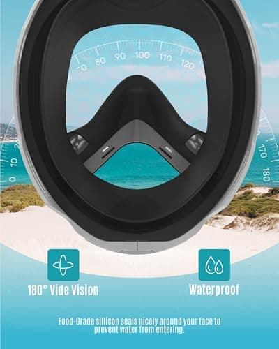 G2RISE Full Face Snorkel Mask Kids Snorkeling Set, 180 Degree Panoramic View, Anti-Fog & Anti-Leak Dry Top Snorkel Set for kids 3-8 (2 Pack) — view 5