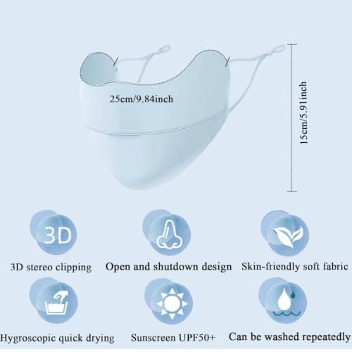 Spunklad 4 Pack UV Protection Ice Silk Face Mask, UPF50+ Adjustable Sun Cover (Multi Color) — view 5