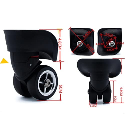 Colcolo A08 Luggage Wheel Replacement, Universal Wear Resistant Swivel Casters Suitcase Wheels for Luggage Box Trolley Case Parts Accessories Repair, Small — view 2