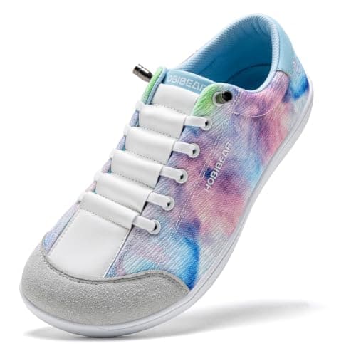 HOBIBEAR Unisex Wide Toe Trainers for Men Women Outdoor Trail Running Minimalist Walking Shoes Lightweight and Breathable Camouflage Blue