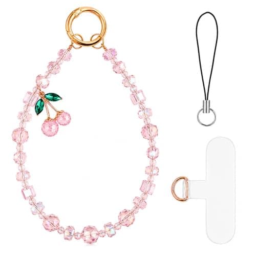 Phone Charm Wrist Strap for Women, Beaded Bracelet Wristlet Chain Lanyard
