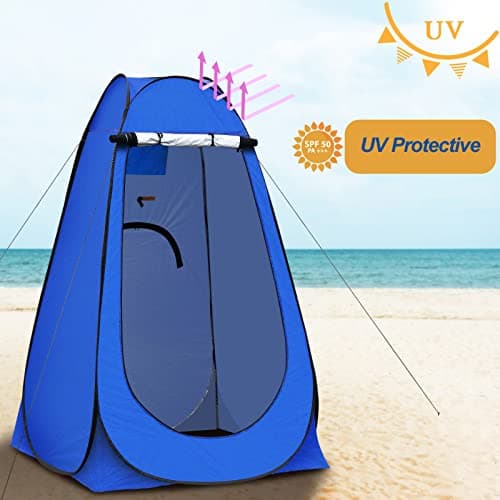 TUKAILAI Pop Up Privacy Shelter Toilet Shower Tent, 120x120x190cm, Blue — view 2
