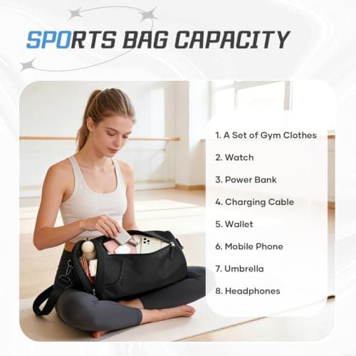 WEPLAN Small Gym Bag Womens Men Mini Barrel Bag Sports Bags Dance — view 5