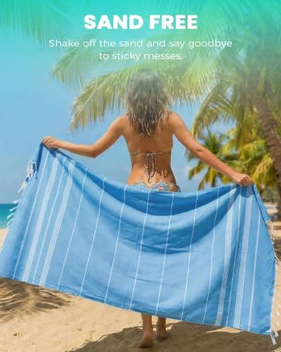 4 Packs Turkish Beach Towels Gym Towel Camping Blanket Xl Large Big Size Sandfree Sandrpoof Thin Fast Drying Packable Honeymoon Travel Essential Summer Vacation Accessories Hawaii Trip Necessities — view 3