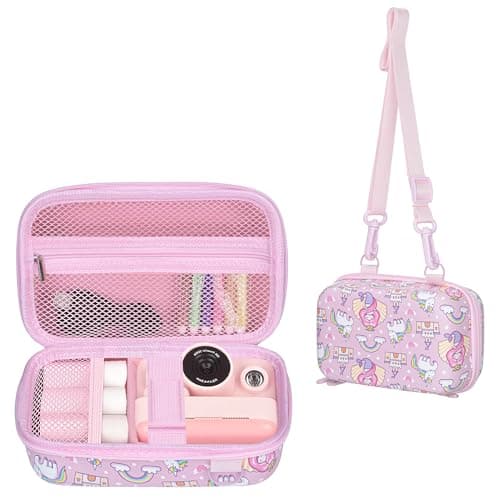 Leayjeen Kids Instant Print Camera Case Compatible with HiMont/Manttely/CAMCLID/GREENKINDER/Gofunly/Hangrui,Christmas Birthday Gift for Boys and Girls(Case Only) Pink Unicorn