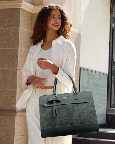 LOVEVOOK Laptop Handbags for Women, 17.3 Inch Ladies Work Bags Large Tote Bags with Compartments, PU Leather Womens Handbag Shoulder Bag for Office School Teacher Shopping Business — view 2