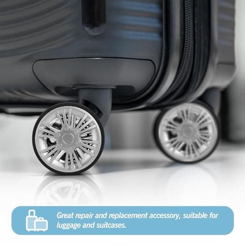 Volein 4 Pcs Suitcase Replacement Double Wheels, 55mm Wear Resistant Luggage Wheels Replacement with Bearings Spare Casters Kit for Worn Suitcase Tyres(Silver-VN5) — view 5