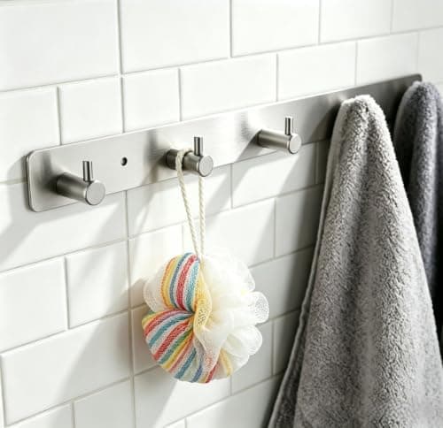 WOOPHEN Coat Rack Wall Mounted Coat Hanger 5 Hooks (Brushed Nickel) — view 2