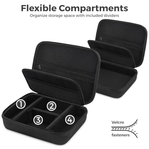deleyCON Travel Accessories Organiser Bag Felt Large - Hard Case with Dividers - for Electronics, Charger, Power Supply, Cable, Car, Travel Accessories, Hair Clipper, Camera, Tools - Black — view 5