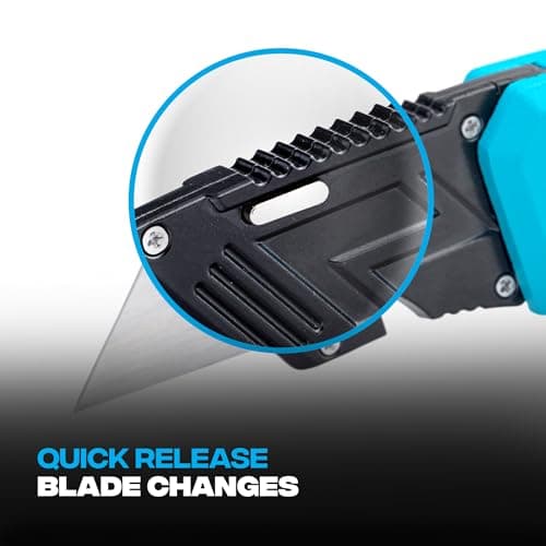 OX TOOLS P224301 Pro Heavy Duty Fixed Blade Folding Knife, Blue / Black — view 6