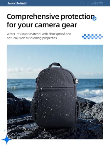 llano Camera Backpack for DSLR/SLR/Mirrorless – Water-Resistant Photography Bag with Laptop Slot & Tripod Holder, Compact Case for Canon/Nikon/Sony, Travel & Outdoor,Medium 10L Capacity, Black — view 6