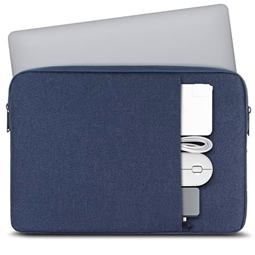 Chelory 17.3 17.5 Inch Laptop Sleeve Compatible with 17.3-17.5" Notebook Ultrabook Chromebook Computer HP Lenovo Asus Acer Dell, Shockproof Protective Cover Bag Carrying Case with Pocket, Dark Blue — view 3
