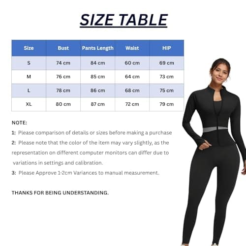 ZiaWorld 5pcs Women Yoga Wear Workout Set with Zipper Long Sleeve Jacket Fitness Yoga Leggings Sports Bra Short Sleeves Top for Running Fitness Seamless Tracksuit (Black, M) — view 6