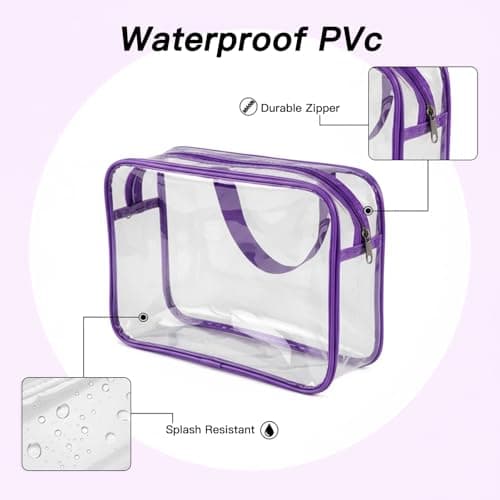 Zipper Toy Storage Bags with Handles, 4Pcs PVC Organizing Bags with Zipper, 4Pcs Colored Mesh Zip Pouch Bags Clear Storage Bags for Building Blocks Puzzles Toys — view 3