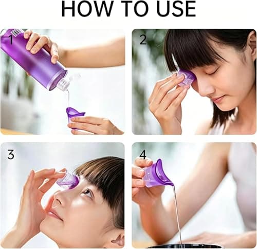 4 Pack Eye Wash Cups, Reusable Silicone Eye Bath Set, Portable Rinse Cups — view 6