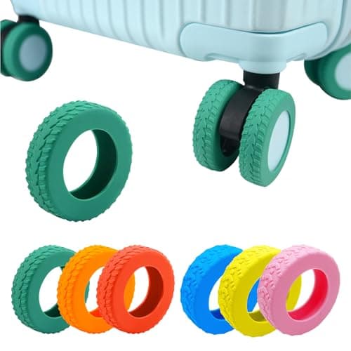 MUWINC Suitcase Wheels Covers Protectors, Side Width 10 mm, Green