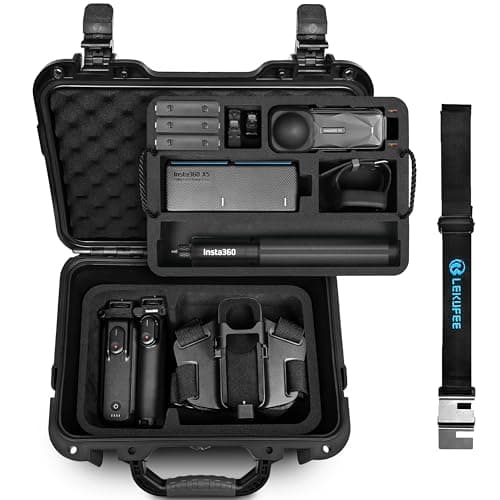 LEKUFEE Waterproof Hard Case for Insta360 X5, Insta360 X4/X3, X4 Air, Standard Bundle, Starter Bundle, Essentials Bundle, Motorcycle Bundle, and More Accessories(Case Only)