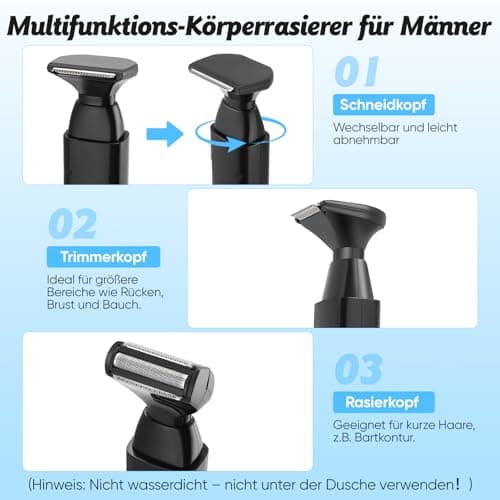 Back Razor for Men, Foldable Men's Body Razor with 2 Removable Shaving Heads & Ergonomic Arm Extension, Foldable Back Razor for Back, Face, Chest & Shoulder Care — view 4