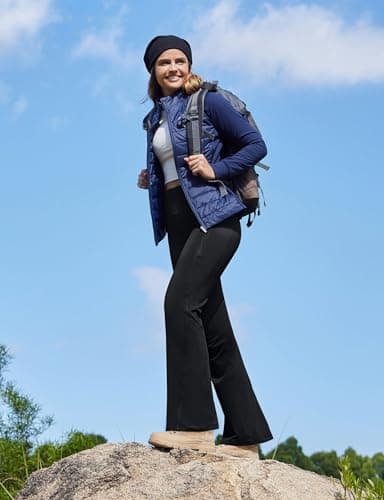 baleaf Womens Tall Fleece Lined Trousers Thermal Flared Leggings Water Resistant with Zip Pockets Ladies Long Winter Walking Hiking Pants Black-31'' M — view 3