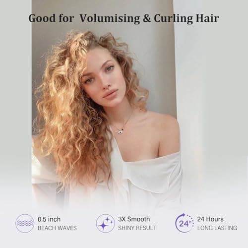 janelove Upgraded Mini Hair Waver for Short & Medium Hair, 13MM Curling Wand, 0.45lb Lightweight, Mini Size Crimper Beach Waver, Travel Friendly,Adjustable Temperature-Purple — view 4