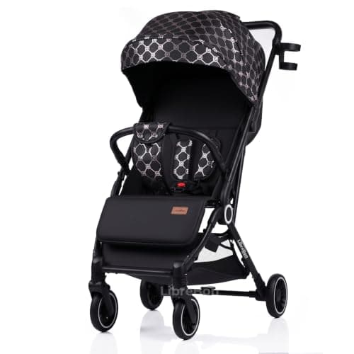 Lightweight Stroller, Baby Pushchair, Compact Travel Buggy, One-Hand Foldable, Upgraded Wheels, All-Seasons Stroller, Cabin Approved (Black - Platinum Lattice, SPD1) — view 2