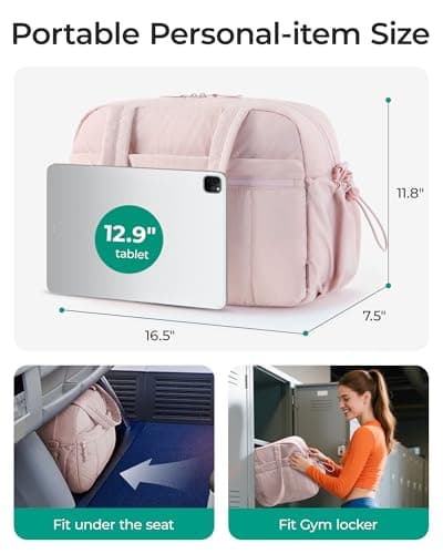 BAGSMART 24L Womens Gym Travel Bag, Weekend Overnight Cabin Bag, Wet Pocket — view 3