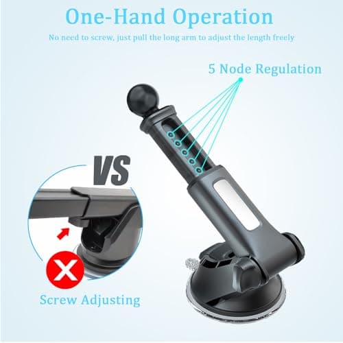 YIANERM Windscreen Dashboard Window Car Mount Car Cradle Base Accessories Mount Used For Car Phone Holder Accessories Replacement Vehicle Suction Cup Mount With Universal 17mm Ball Connector (Black1) — view 5