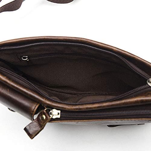 Xieben Vintage Leather Waist Bag Fanny Pack for Men Women Travel Hunting Hiking Climbing Multi-Purpose Hip Bum Belt Slim Cell Phone Purse Wallet Pouch Brown — view 5