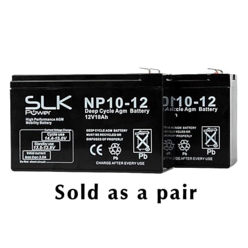 SLK Power Mobility Scooter AGM Battery Pair of 2 x 12v 10ah Reliable And long Lasting Replacement Batteries For Electric Scooters And Wheelchairs — view 3