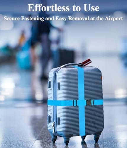 4 Pack Luggage Straps with Quick Release Buckle - Heavy Duty Adjustable Suitcase Straps, Blue Travel Accessories for Travel Bag Closure. — view 2