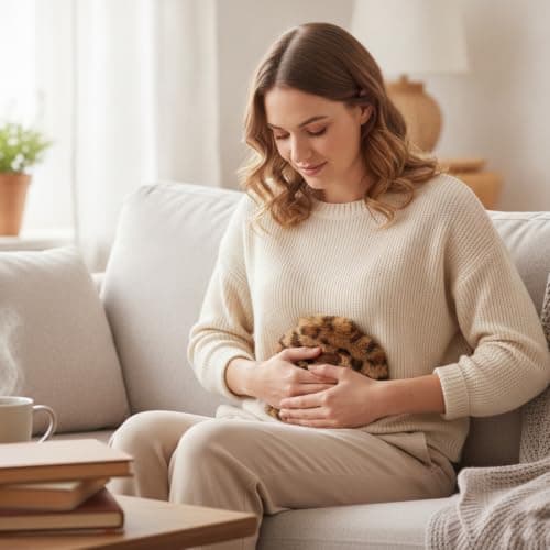 Small Hot Water Bottle, Mini Hot Water Bottle with Cover, Leopard Print Water Bottle for Travel, Compact 350ml Capacity, Ideal for Pain Relief and Warmth — view 6