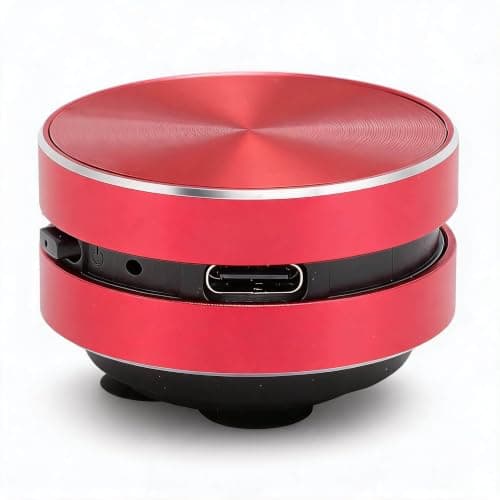 Sxhlseller Bone Conduction Speakers Ultra Mini, Turn Anythin Into Speaker, Stereo Bass Portable Small Cordless Speaker with Suction Cup for Home Outdoor Travel (Red)