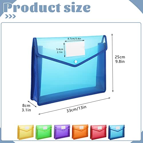 A4 Folders Plastic Wallets 6Pcs Plastic Document File Bag Envelope Folder — view 2