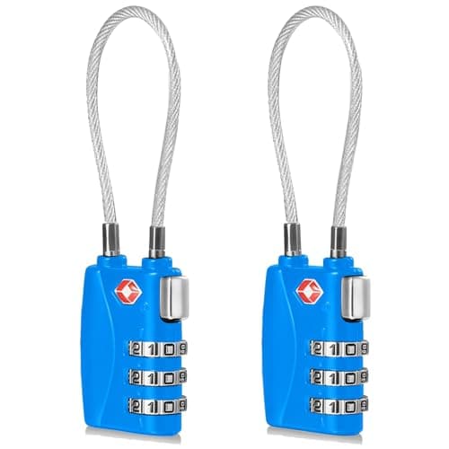 CFMOUR Suitcase Locks, 3-Dial TSA Approved Luggage Lock with Flexible Cable