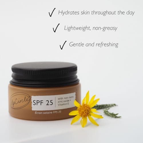 UpCircle Mini Travel Size SPF 25 Mineral Sunscreen 20ml -Reef-Safe, Non-Nano Zinc Oxide and Lightweight-Raspberry Seed Oil Defends Against Free Radicals + Glycerin To Plump Skin, Vegan + Cruelty-Free — view 3