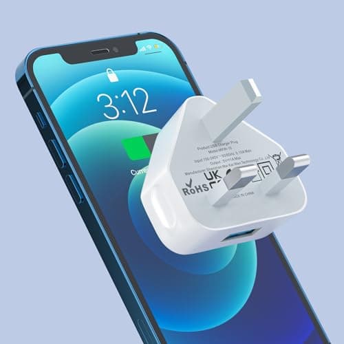 USB Adapter Plug UK 4 PACK, Phone Charger Plug 5V 1A/ 3 PIN USB Wall Plug Socket Charging compatible with iPhone 14/14 Pro/14 Plus/14 Pro Max/13/12/11/XR/XS Max/SE/8/7/6/5 — view 4