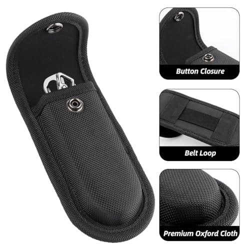 Nexlynk 2 Pcs Nylon Pocket Knife Sheath for 5''-5.5''（14cm） and 4''(11cm) Folding Knife Multitool Pouch with Snap Closure Belt Loop Vertical Carry for Outdoor Hiking Camping Fishing — view 3