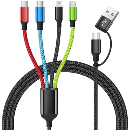 Firsting Travel 4 in 2 Multi Charging Cable, Dual Type-C, 1Pack 5FT