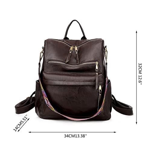 Womens Hiking Backpack Women Backpack Fashion Leather Backpack Purse For Women Large Designer Travel Ladies Fashion College Shoulder Bags Girls Bag Backpack (Black, One Size) — view 6